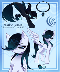 Size: 2503x3000 | Tagged: safe, artist:opal_radiance, imported from derpibooru, oc, oc:marina mystic, pegasus, pony, seapony (g4), reference sheet, solo