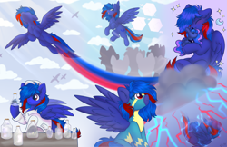 Size: 3927x2549 | Tagged: safe, artist:mariashek, imported from derpibooru, oc, oc only, oc:redline lightwing, pegasus, pony