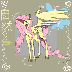 Size: 927x927 | Tagged: safe, artist:michellethet-34, imported from derpibooru, fluttershy, pegasus, pony, female, full body, mare, solo