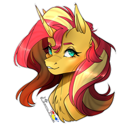 Size: 1000x1000 | Tagged: safe, artist:legendaryshadee, imported from derpibooru, sunset shimmer, pony, bust, portrait, simple background, solo, transparent background