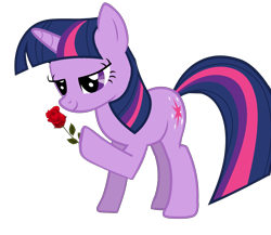 Size: 2840x2470 | Tagged: safe, imported from derpibooru, twilight sparkle, pony, unicorn, flower, horn, rose, solo