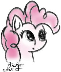 Size: 402x476 | Tagged: safe, imported from twibooru, pinkie pie, pony, image, needs more jpeg, pencil