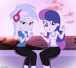 Size: 2192x1954 | Tagged: safe, artist:stephen-fisher, imported from derpibooru, bon bon, lyra heartstrings, sweetie drops, human, equestria girls, female, lesbian, lyrabon, shipping