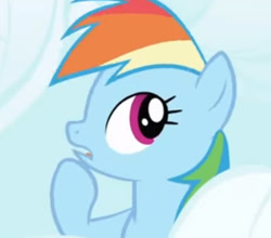 Size: 524x461 | Tagged: safe, imported from derpibooru, screencap, rainbow dash, friendship is magic, cloud, cropped screencap, solo