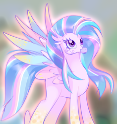 Size: 2152x2277 | Tagged: safe, artist:lanlanlc, imported from derpibooru, silverstream, hippogriff, female, rainbow power, tall, teenager