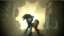 Size: 1280x720 | Tagged: safe, artist:argodaemon, imported from derpibooru, oc, oc only, oc:littlepip, pony, unicorn, fallout equestria, 2014, 3d, artifact, butt, clothes, fanfic, fanfic art, female, frown, gritted teeth, horn, jumpsuit, link in description, looking at you, looking back, mare, nostalgia, old art, pipbuck, plot, solo, source filmmaker, stable (vault), stable 2, stable door, teeth, vault, vault suit, wide eyes, youtube link, youtube thumbnail