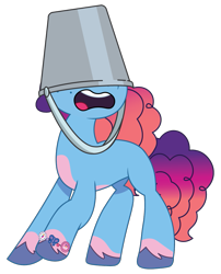 Size: 879x1090 | Tagged: safe, artist:prixy05, imported from derpibooru, pony, unicorn, bucket, bucket on head, confused, female, g5, horn, mare, misty brightdawn, my little pony: tell your tale, rebirth misty, simple background, solo, transparent background, vector