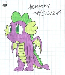 Size: 771x888 | Tagged: safe, artist:cmara, imported from derpibooru, spike, dragon, male, winged spike, wings