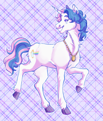 Size: 1285x1507 | Tagged: safe, artist:cactiflowers, imported from derpibooru, oc, oc only, oc:eminence rays, pony, unicorn, abstract background, horn, male, solo, stallion