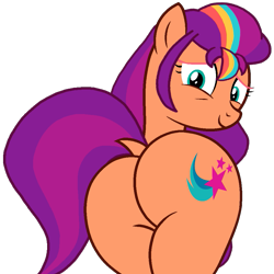 Size: 1011x1011 | Tagged: safe, artist:shieldwingarmorofgod, imported from derpibooru, sunny starscout, butt, female, g5, g5 to g4, generation leap, mane stripe sunny, simple background, transparent background, vector