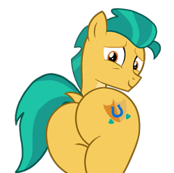 Size: 1075x1069 | Tagged: safe, artist:shieldwingarmorofgod, imported from derpibooru, hitch trailblazer, earth pony, butt, g5, g5 to g4, generation leap, hitchbutt, male, simple background, solo, transparent background, vector