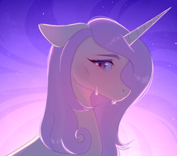 Size: 2050x1800 | Tagged: safe, artist:sociofag, imported from derpibooru, fleur-de-lis, unicorn, crying, female, horn, looking back, solo, solo female