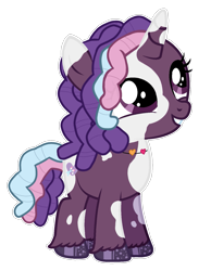 Size: 1163x1500 | Tagged: safe, artist:artsmlpgen5, imported from derpibooru, unicorn, female, filly, foal, g5, g5 to g4, generation leap, horn, simple background, transparent background, violette rainbow