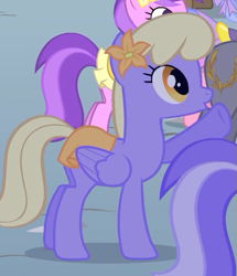 Size: 431x501 | Tagged: safe, imported from derpibooru, screencap, amethyst star, diamond mint, orange blossom, prim posy, sparkler, earth pony, pony, season 1, the best night ever, :o, at the gala, background pony, clothes, cute, dress, female, flower, flower in hair, gala dress, mare, oooooh, open mouth, palette swap, raised hoof, recolor, singing, skirt