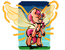 Size: 2600x2000 | Tagged: safe, artist:ronin20181, imported from derpibooru, sunny starscout, alicorn, g5, race swap, solo, sunnycorn