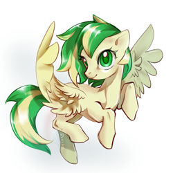 Size: 1024x1024 | Tagged: safe, artist:lawillowsea, imported from derpibooru, oc, oc:wooden toaster, pegasus, pony, female, mare, simple background, solo, spread wings, white background, wings