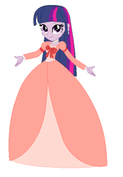 Size: 412x592 | Tagged: safe, artist:cheerful9, artist:selenaede, imported from derpibooru, twilight sparkle, human, equestria girls, base used, bow, clothes, cute, dress, female, gown, jewelry, necklace, pearl necklace, queen miranda, smiling, sofia the first, solo, twiabetes