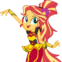 Size: 3023x3000 | Tagged: safe, artist:cloudy glow, imported from derpibooru, sunset shimmer, human, equestria girls, equestria girls specials, female, flamenco dress, my little pony equestria girls: dance magic, simple background, solo, sunset shimmer flamenco dress, transparent background, vector