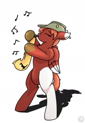 Size: 1349x1945 | Tagged: safe, artist:chaosmauser, oc, oc only, pony, female, mare, musical instrument, singing, solo, trumpet