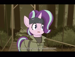 Size: 2048x1547 | Tagged: safe, artist:chaosmauser, starlight glimmer, pony, clothes, dialogue, female, headband, mare, metal gear, metal gear solid 3, the boss