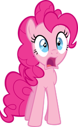 Size: 1600x2618 | Tagged: safe, artist:littleponyforever, imported from derpibooru, pinkie pie, earth pony, pony, .svg available, drainpipe throat, female, front view, jaw drop, mare, simple background, standing, transparent background, vector