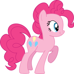 Size: 900x897 | Tagged: safe, artist:littleponyforever, imported from derpibooru, pinkie pie, earth pony, pony, female, mare, raised hoof, simple background, smiling, solo, transparent background, vector