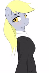 Size: 2362x3543 | Tagged: safe, artist:orivika_, imported from derpibooru, derpy hooves, black and white, food, grayscale, looking at you, monochrome, muffin, yellow eyes, yellow mane