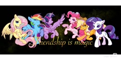 Size: 1280x640 | Tagged: safe, artist:海啸, imported from derpibooru, applejack, fluttershy, pinkie pie, rainbow dash, rarity, twilight sparkle, alicorn, earth pony, pegasus, pony, unicorn, horn, mane six, red little book source, twilight sparkle (alicorn)