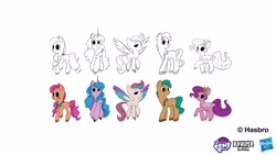 Size: 1920x1080 | Tagged: safe, artist:wilo, boulder media, imported from derpibooru, hitch trailblazer, izzy moonbow, pipp petals, sunny starscout, zipp storm, earth pony, pegasus, unicorn, colored wings, concept art, female, g5, horn, male, mane five, mare, my little pony: tell your tale, no catchlights, official, royal sisters (g5), siblings, sisters, stallion, unshorn fetlocks, wings