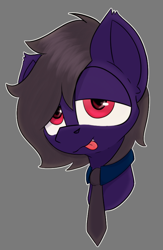 Size: 510x781 | Tagged: safe, artist:cotarsis, imported from derpibooru, oc, oc:prpout, bat pony, pony, gray background, looking at you, silly, simple background, solo