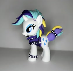 Size: 2269x2213 | Tagged: safe, artist:sanadaookmai, imported from derpibooru, rarity, pony, alternate hairstyle, craft, figurine, irl, photo, punk, raripunk, solo