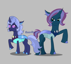 Size: 5472x4924 | Tagged: safe, imported from derpibooru, oc, oc only, changedling, changeling, changepony, hybrid, changedling oc, changeling oc, cute, next generation, offspring, parent:pharynx, parent:princess luna, parents:lunarynx, ponysona, raised hoof, siblings, simple background