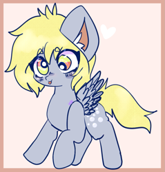 Size: 987x1034 | Tagged: safe, artist:ube, artist:ubebreb, edit, editor:strifesnout, imported from twibooru, derpy hooves, pegasus, pony, chibi, clothes, derp, female, image, mare, mismatched eyes, png, small