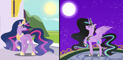 Size: 4308x2100 | Tagged: safe, artist:lunerymish, imported from derpibooru, twilight sparkle, oc, oc:twivine sparkle, alicorn, pony, alicorn oc, horn, older, older twilight, older twilight sparkle (alicorn), twilight sparkle (alicorn), ultimate twilight, wings