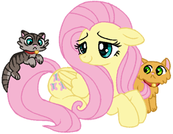 Size: 588x456 | Tagged: safe, artist:anonymous, imported from derpibooru, fluttershy, cat, pegasus, collar, colored, drawthread, dusty, female, flat colors, joe, lying down, mare, pet, prone, requested art, simple background, transparent background