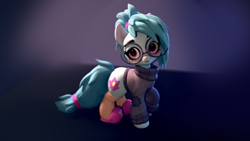 Size: 3840x2160 | Tagged: safe, artist:zazush-una, imported from derpibooru, oc, oc:whispy slippers, earth pony, pony, 3d, 3d model, solo