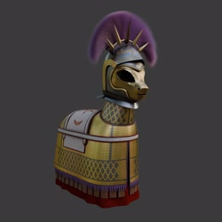 Size: 2160x2160 | Tagged: safe, artist:minucios, imported from derpibooru, pony, 3d, 3d model, armor, blender, blender cycles, byzantine, cycles render, greek, helmet, history, realistic, render, roman