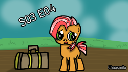 Size: 1920x1080 | Tagged: safe, artist:chaosmilo, imported from derpibooru, babs seed, earth pony, pony, one bad apple, season 3, cloud, cloudy, green eyes, signature, solo