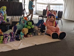 Size: 2048x1536 | Tagged: safe, artist:qtpony, artist:zizzydizzymc, imported from derpibooru, princess cadance, human, convention, fursuit, irl, irl human, photo, plushie, ponysuit, sitting