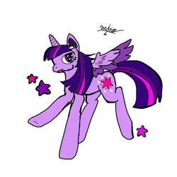 Size: 941x941 | Tagged: safe, artist:michellethet-34, imported from derpibooru, twilight sparkle, alicorn, pony, female, mare, simple background, solo, stars, twilight sparkle (alicorn), white background