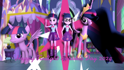 Size: 2048x1152 | Tagged: safe, artist:gaelgaming1, imported from derpibooru, sci-twi, twilight sparkle, alicorn, human, pony, equestria girls, 3d, older, older twilight, older twilight sparkle (alicorn), source filmmaker, twilight sparkle (alicorn), twilight sparkle day