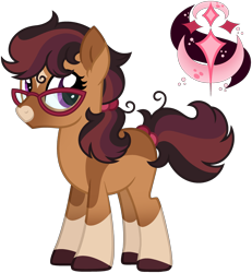 Size: 2751x2980 | Tagged: safe, artist:strawberry-spritz, imported from derpibooru, oc, oc only, earth pony, pony, base used, female, glasses, mare, offspring, parent:doctor whooves, parent:moondancer, simple background, solo, transparent background