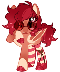 Size: 2331x2811 | Tagged: safe, artist:dilfistic, imported from derpibooru, oc, oc only, oc:cherry pop, bat pony, pony, base used, clothes, female, mare, simple background, socks, solo, striped socks, sunglasses, transparent background