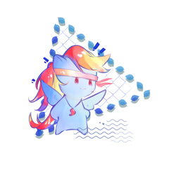 Size: 1080x1080 | Tagged: safe, artist:mengmao422, imported from derpibooru, rainbow dash, pegasus, semi-anthro, abstract background, chibi, cute, dashabetes, simple background, solo, white background