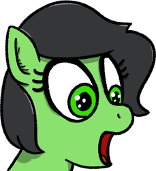 Size: 522x570 | Tagged: safe, artist:wren, oc, oc only, oc:filly anon, pony, aghast, bewildered, female, filly, flabbergasted, gasping, shocked, simple background, solo, surprised, transparent background