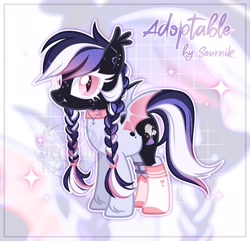 Size: 2038x1968 | Tagged: safe, artist:seurnik, oc, oc only, bat pony, pony, bat pony oc, bat wings, clothes, female, mare, socks, wings