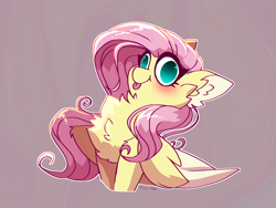 Size: 2000x1500 | Tagged: safe, artist:celes-969, imported from derpibooru, fluttershy, pegasus, pony, :p, blushing, bust, chest fluff, cute, derp, ear fluff, female, head empty, mare, no pupils, shyabetes, silly, solo, tongue out