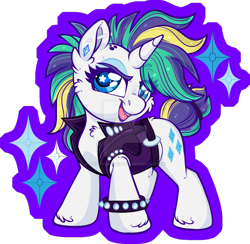 Size: 1600x1563 | Tagged: safe, artist:thehaywaiianhorse, imported from derpibooru, rarity, pony, alternate hairstyle, partially transparent background, punk, raripunk, solo