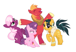 Size: 773x531 | Tagged: safe, artist:jeatz-axl, artist:osipush, edit, imported from derpibooru, vector edit, big macintosh, cheerilee, cleopatra jazz, sugar belle, earth pony, pony, unicorn, filli vanilli, hard to say anything, .svg available, bipedal, butt, cheerimac, crack shipping, eyes closed, female, foursome, group sex, happy, harem, horn, lidded eyes, macjazz, male, mare, open mouth, open smile, plot, sex, shipping, simple background, smiling, stallion, straight, sugarmac, svg, swoon, transparent background, vector