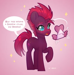 Size: 1971x2000 | Tagged: safe, artist:shelti, fizzlepop berrytwist, tempest shadow, pony, cyrillic, dialogue, female, mare, russian, solo